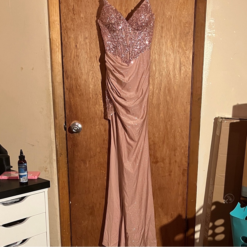 Glamorous Sequin Maxi Dress in Blush